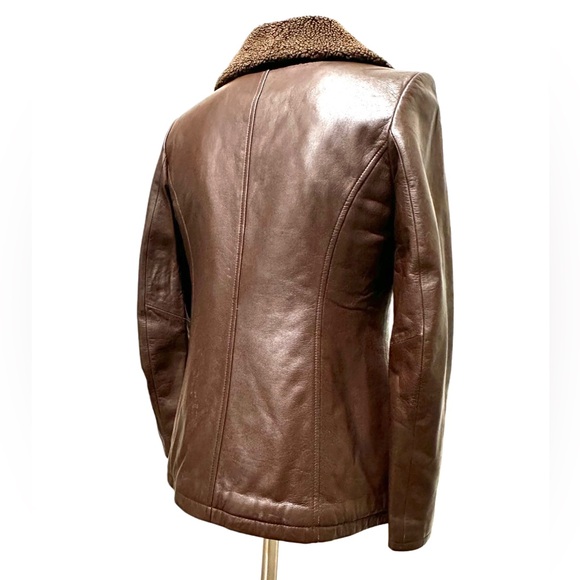 LEATHER NATURAL REFLECTIONS RICH Brown genuine Jacket Ladies size medium zipper - Picture 4 of 15